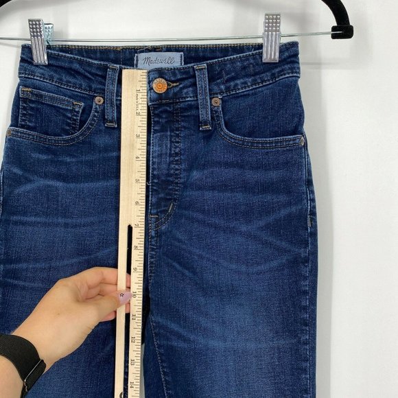 Madewell Curvy High Rise Skinny Fit Jeans Size 24T Stretch Dark Wash Denim Blue - Picture 10 of 11
